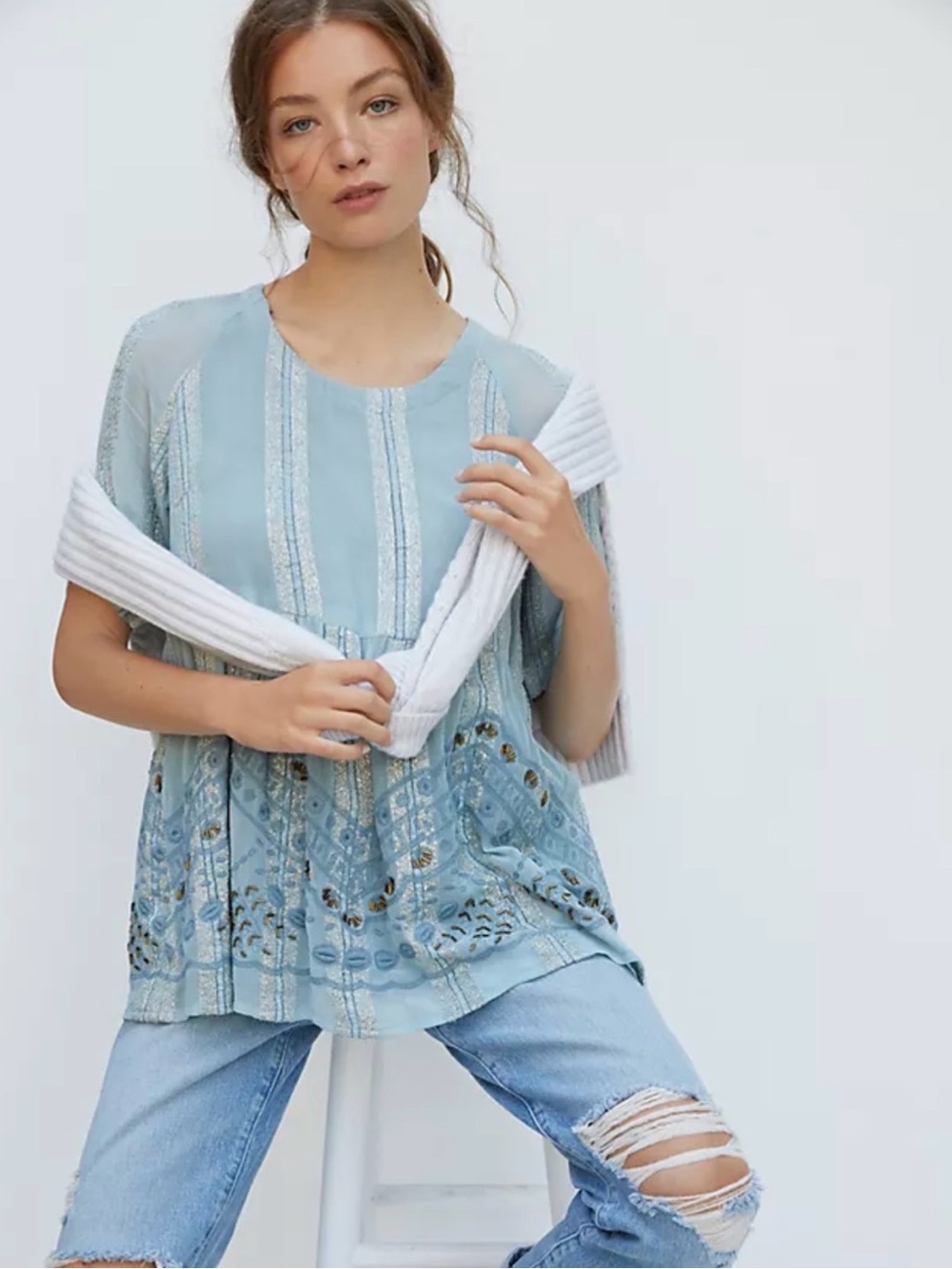 Nwt raga Anthropologie rozelle Embroidered Women’s Tunic Top - Casual Boho
